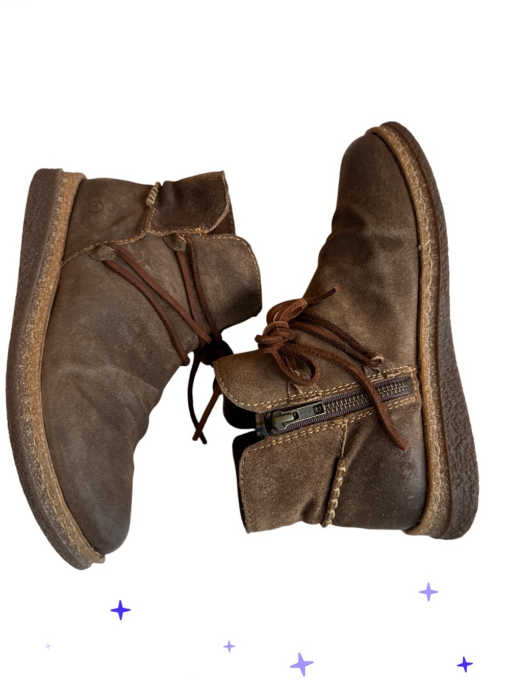 BORN Calyn Ankle Distressed Leather Boots Size 8.5 - Picture 2 of 4